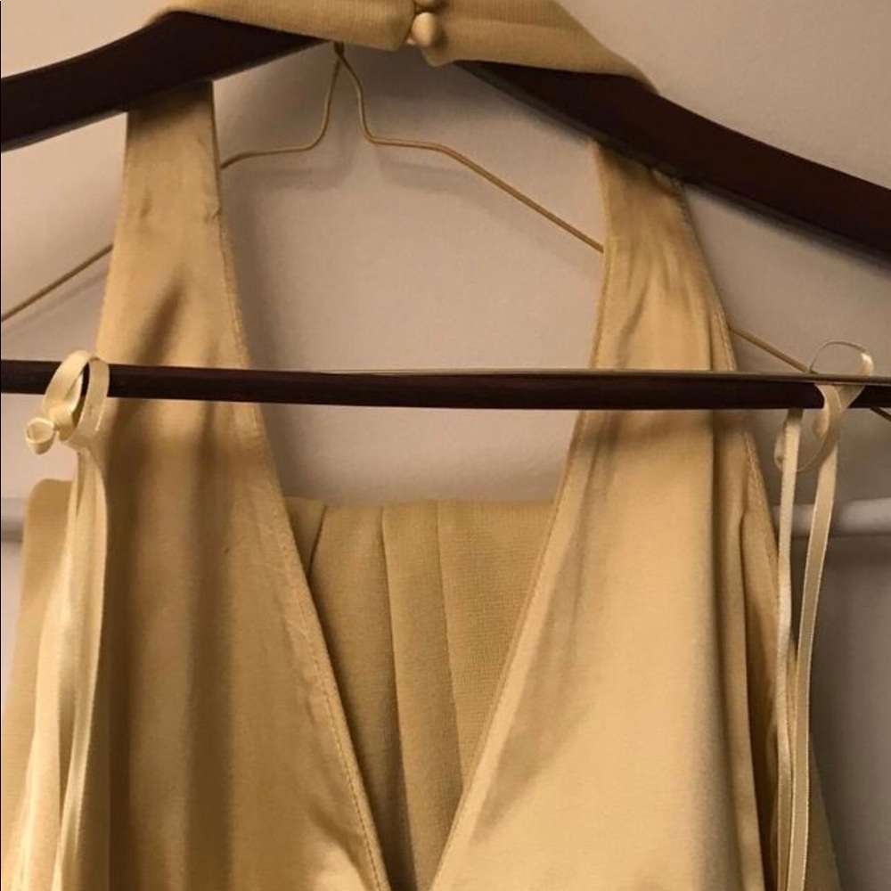 ST JOHN COUTURE in Lemon Grass Halter Dress sz12 - Picture 4 of 7